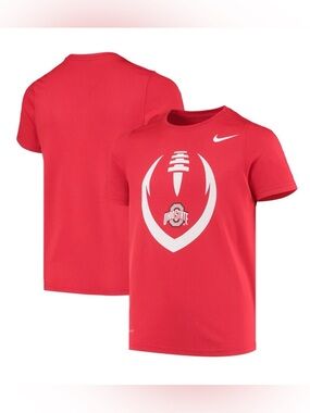 Nike Ohio State Buckeyes NCAA Football Red Dri Fit Short Sleeve T Shirt Mens S